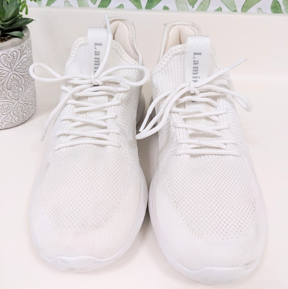 White Men's Knit Sneakers Laminoa - Picture 2 of 8